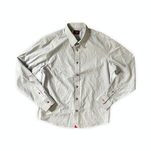 Untuckit Shirt Men's Large Light gray Performance Preppy Stretch Formal Casual